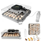 Zemiro Charge Series IV 48-egg incubator front view with lid for easy monitoring.