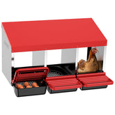 ZenxyHoC chicken nesting box with metal coop and rollout egg collection for clean eggs.