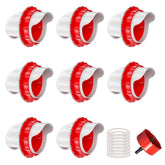 ZenxyHoC 8-port red chicken feeder reduces spill and keeps feed organized.