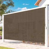 Zephyr Place outdoor-roller-shade-patio-mocha-10x8 blocks 90% UV for patio comfort.