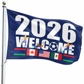 Zeptrix World Cup Flag shows host country USA Canada Mexico for outdoor display.