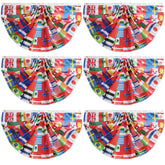 Zeptrix world flags banner 6-piece closeup shows vivid colors for festive decor.