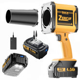 Zericuf leaf blower with 21V cordless motor delivering strong airflow with quieter operation.
