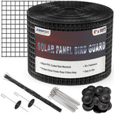 ZeroPone solar panel bird guard, discreet netting protecting panels while allowing airflow