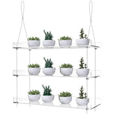ZerzSemp 3-Tier hanging acrylic shelves in a sunny window display.