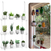ZerzSemp 3-tier hanging shelves displaying window herbs for light access