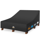 Zettum double chaise lounge cover on chair protects outdoor furniture from sun and rain.
