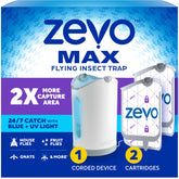 ZEVO MAX bug catcher base in plug-in setup for continuous indoor use