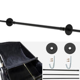 Zhangmengge Wolfwo 100 inch extension tarp bar securing a wide dump trailer