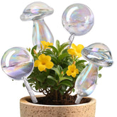 ZhenD iridescent self-watering globes in a 4-pack ready to hydrate plants.