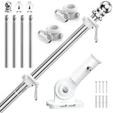 ZHULI 5 ft flag pole outdoors—durable stainless steel build.
