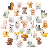 ZHUOAOO Samoyed and Dachshund mini figurine set adds lifelike charm to home decor.