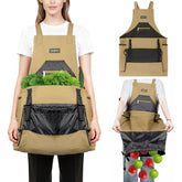 ZIOZERTT Garden Apron drawstring bag secures harvest storage.