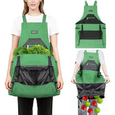 ZIOZERTT gardening apron front view shows durable canvas and adjustable straps for comfortable gardening.