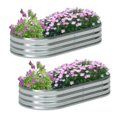 Zizin galvanized oval raised garden bed in action for vegetables and herbs