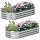 Zizin oval galvanized raised bed two-pack for spacious vegetable planting.