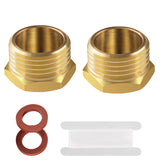 ZKZX brass 3/4in GHT end cap, front view, durable seal for garden hoses.