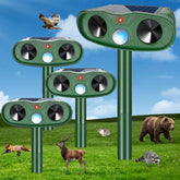 ZLieatmp Solar Animal Repeller unit exterior protects gardens from pests.