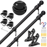 ZMTECH flag pole 6ft two-pack bracket view showing sturdy outdoor mounting
