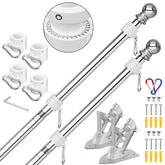 ZMTECH flag pole kit assembly shows quick outdoor setup for flags