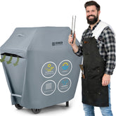 ZOBER heavy duty BBQ cover on a 58-inch grill protecting from rain