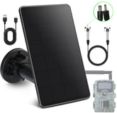 Zonkasion trail camera solar panel mounted outdoors for reliable power.