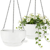 Zople 2-pack 12-inch planter with built-in reservoir for easy, two-week hydration.