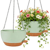 Zople 2-pack 12-inch self-watering planters ready for indoor or outdoor display