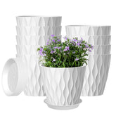 Zople 5-inch plant pot with drainage holes and saucers for indoor use