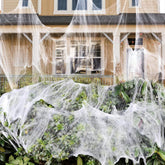 ZPISF ultra-stretch cobwebs cover 1000 sq ft, ideal indoor/outdoor Halloween ambiance.