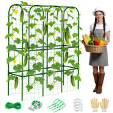 ZPMOCKAQ 62in tall cucumber trellis for raised beds provides stable vine support