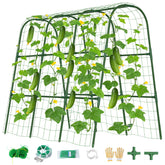 ZPMOCKAQ cucumber trellis U-shape arch supports climbing plants in raised beds.