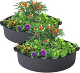 ZtohPyo 2-pack 15-gallon grow bags ready for balcony gardening with easy transport.