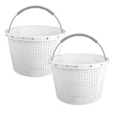 ZTTM 8-inch skimmer basket with white body and stainless handle for easy removal.