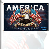 Ztzfacai American 250th flag front view with double-sided print for outdoor display.