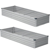 Zunatu galvanized raised bed front view; two pack for productive patios and gardens