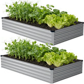 Zunatu 2-pack galvanized raised garden bed ready for easy outdoor gardening