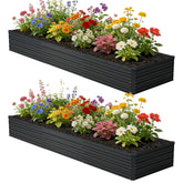 Zunatu galvanized raised garden bed 10x2x1 ft for durable outdoor gardening and easy assembly.