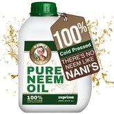 Zuprime Nani's Neem Oil concentrate bottle for lush indoor and outdoor plants.
