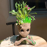 ZUSONUD B-Best Baby Groot plant pot with drainage hole for healthy succulents.