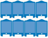 ZVVN 8-pack refill cartridges aligned with plug-in blue light base for easy replacement.