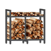 zyatksml 34-inch firewood rack full view on patio, ample log storage