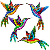 ZYP hummingbird 3D colorful left-facing wall art for outdoor fences