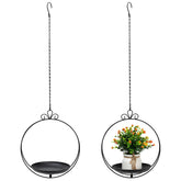 ZYUXUAN heavy-duty metal planter with wall tray for sturdy indoor mounting.