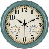 zyzamay outdoor clock with thermometer, ideal for porch or garden comfort.
