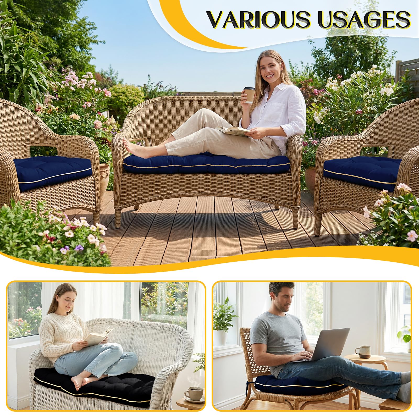 1 MIDDLE ONE all-weather-cushions patio and balcony use.