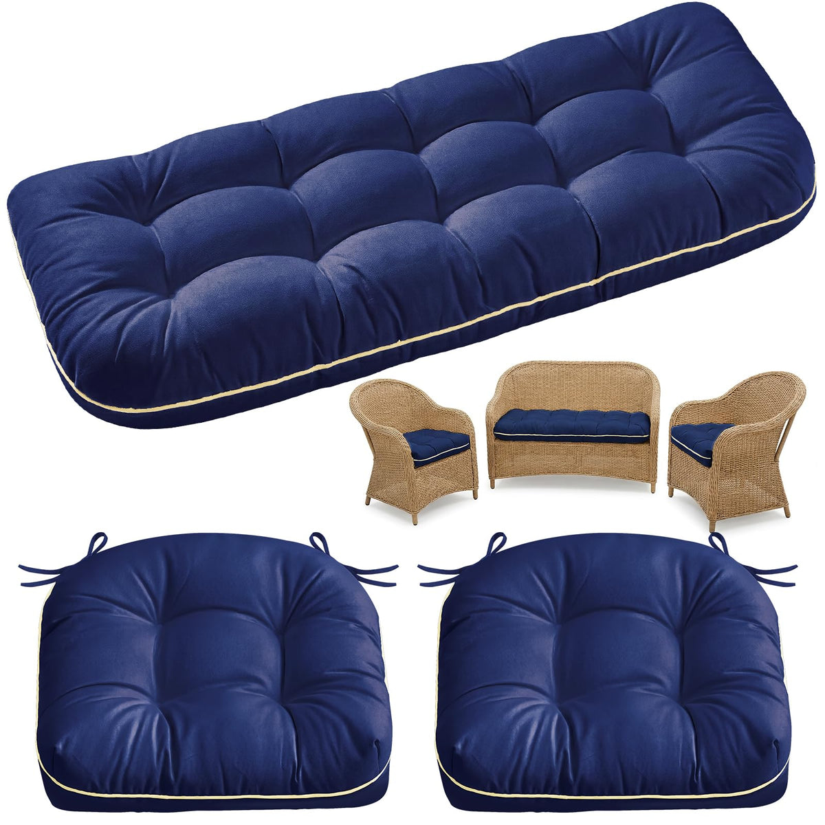 1 MIDDLE ONE wicker cushion-loveseat outdoor comfort and style.