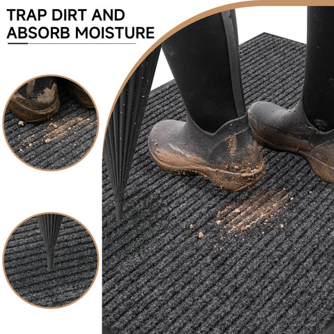 100pointONE low-profile door mat clears doors smoothly with 1/4 inch thickness.