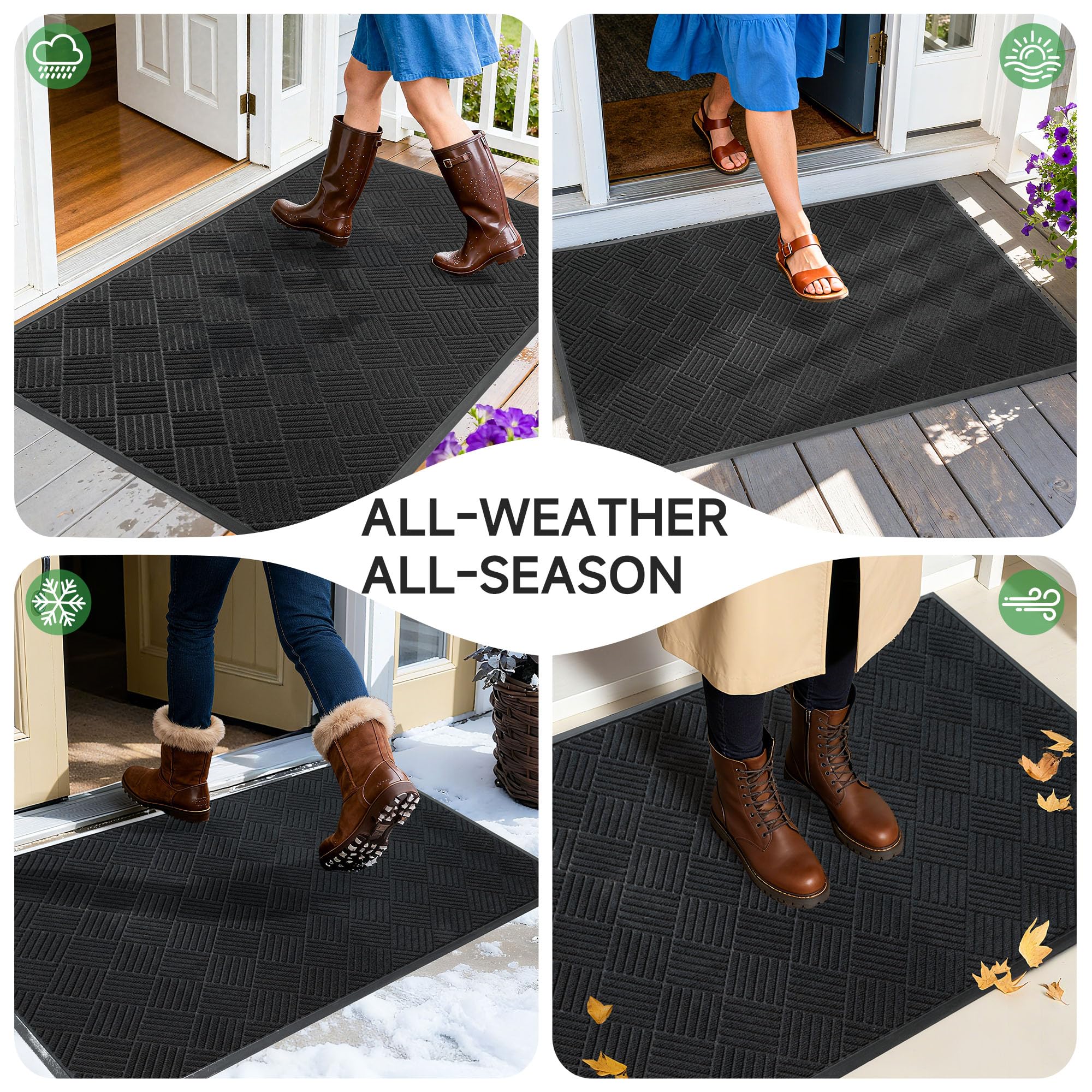 100pointONE easy-clean mat can be vacuumed, swept, or hose-cleaned.