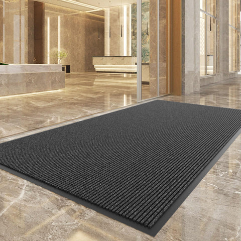 Low-profile 1/4 inch 100pointONE indoor-outdoor mat clears doors smoothly.